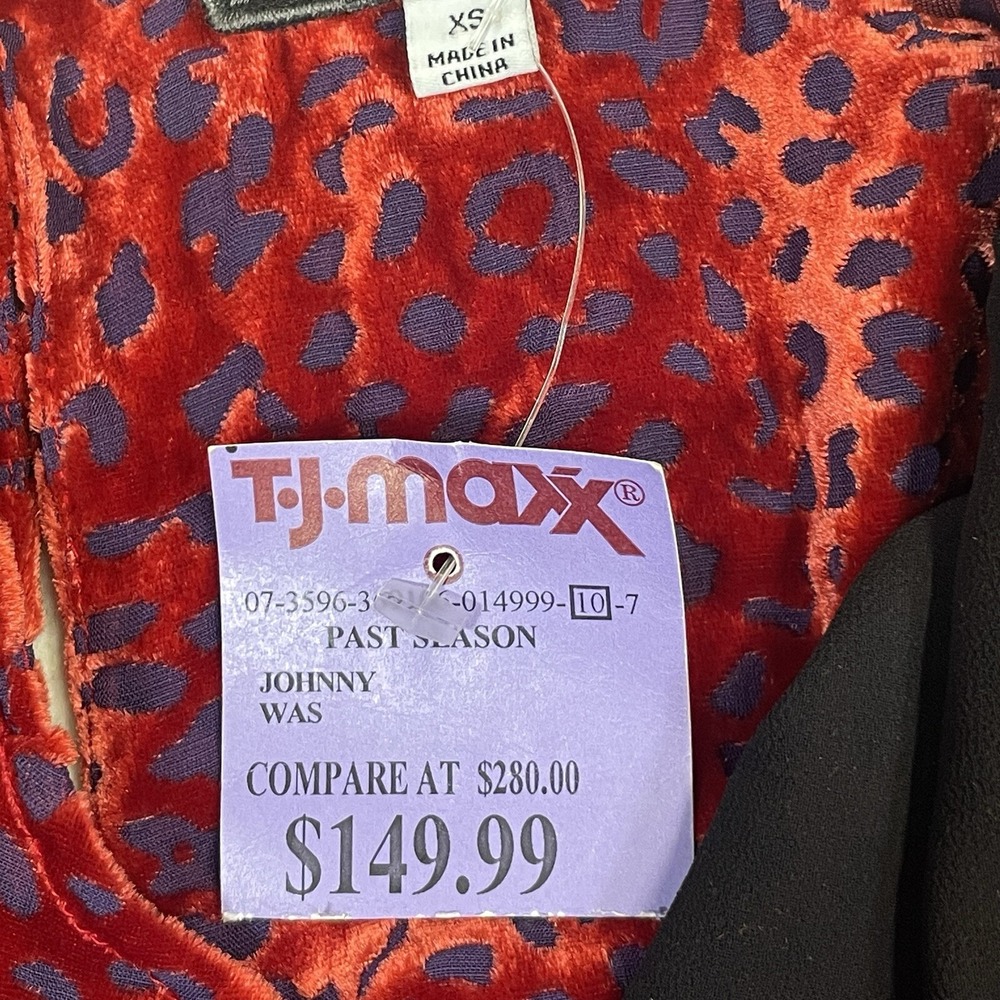 Johnny Was Jade Collection Doris Silk Blend Mini Dress Flare Boho Red Blue XS - Picture 11 of 11